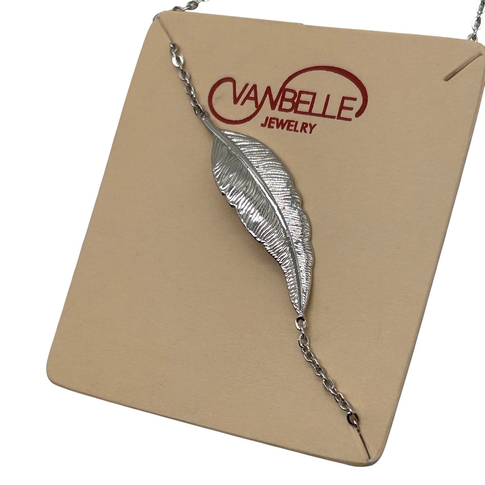 Vanbelle Jewelry 925 Sterling Silver Feather Charm Bracelet Adjustable‎ Silver